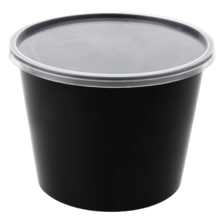 1500ml Black Round Container