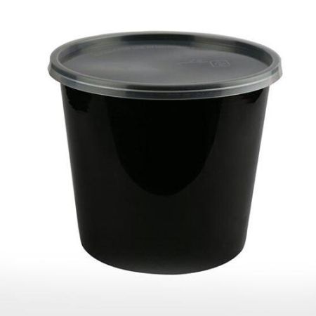 2000ml Round Container Black