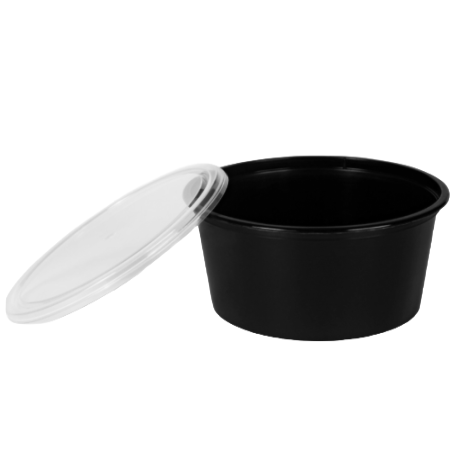 250ml Black Round Container