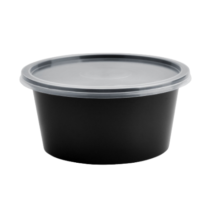 500ml Black Round Container